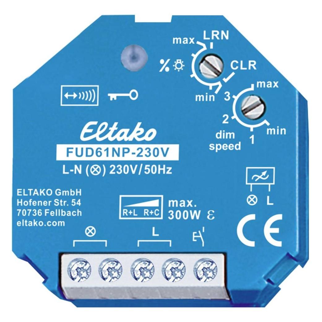Eltako FUD61NP-230V Funkaktor Universal-Dimmschalter UP max 300W (Dimmaktor) (30100830)