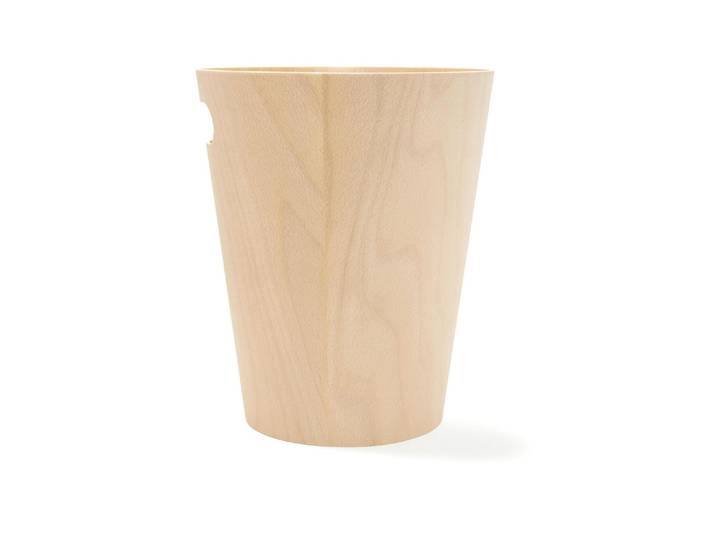 Mülleimer UMBRA Woodrow 45053 l , beige (nature), H:28cm Ø:23cm, Mülleimer, Mülleimer, Holzart: Birke (China)