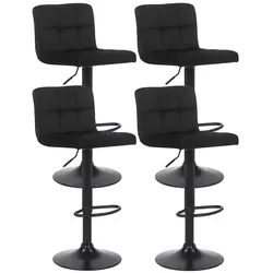 CLP 4er Set Barhocker Feni Samt   Farbe: schwarz