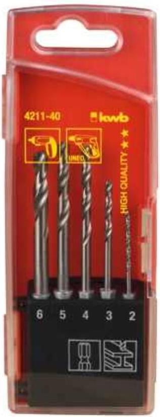 KWB HSS borenset 2.0-6.0 mm, 5-delig