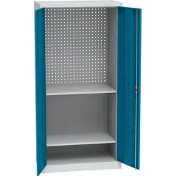KOVOS Regal-Werkstatt-Werkzeugschrank, Lochblech, 2 Fachböden, 950 x 500 x 1950 mm