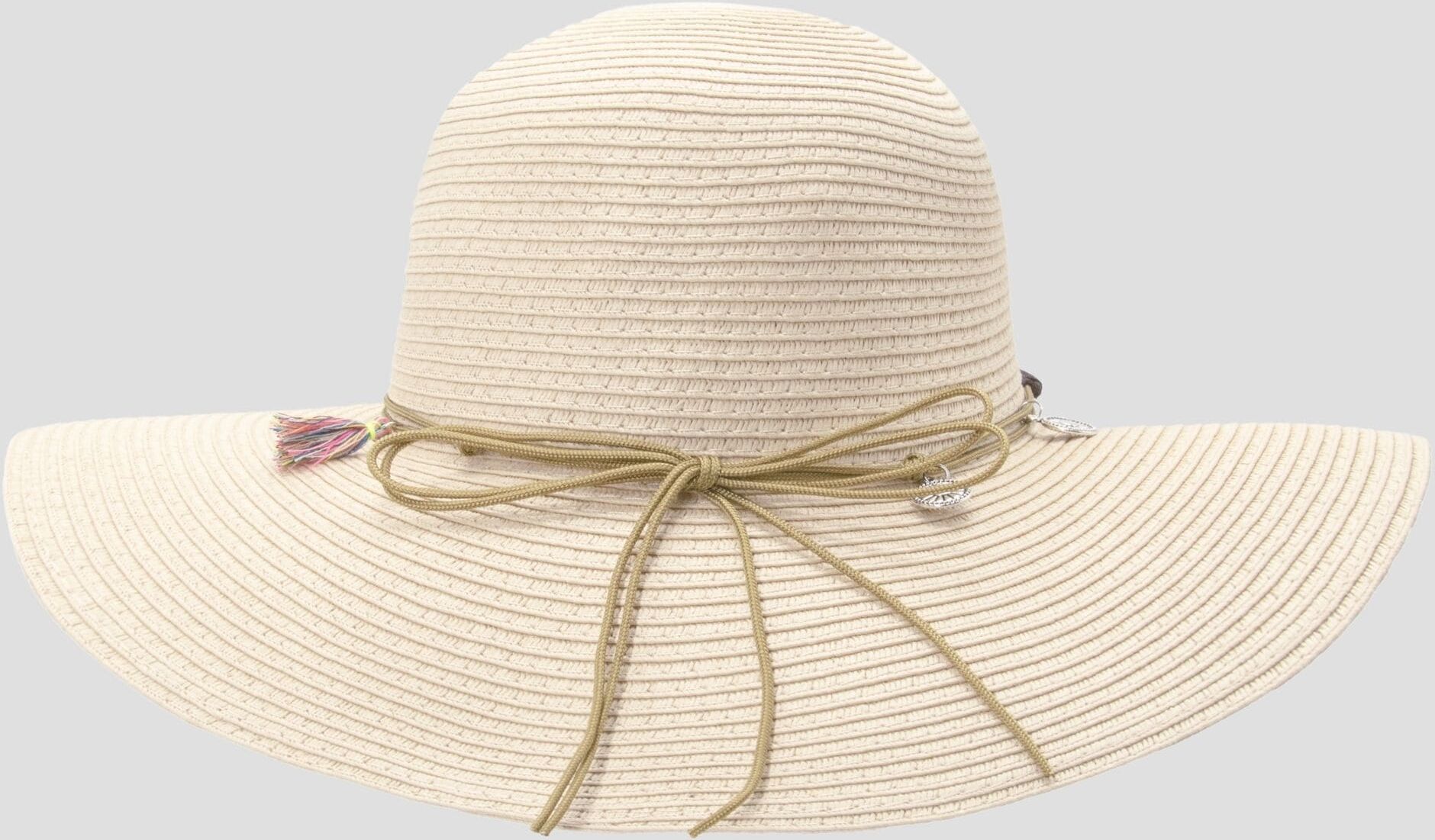 Sonnenhut CHILLOUTS "Atlanta Hat", Damen, Gr. XS, beige (natural), Stroh, Hüte Sonnenhut, femininer Sonnenhut aus Papierstroh natural XS