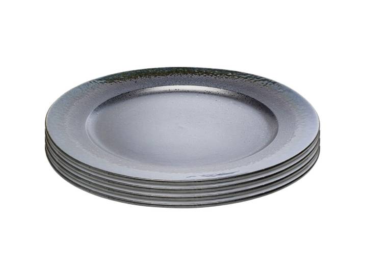 Assiette plate en faïence noire d28 - lot de 4