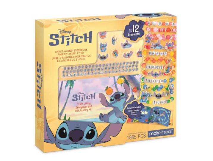 Make It Real: Disney Stitch - Craft Along Storybook & DIY Sieraden Kit - 1865st Craft Set, Ontwerp & Maak 12 ABC & Bead Armbanden, Tween-Girls-Kids 6+