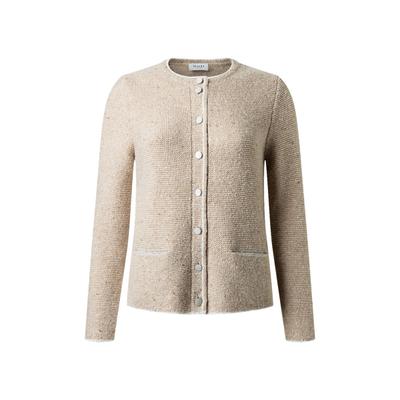 Strickjacke MAERZ MUENCHEN "Maerz Muenchen 247701 Strickjacke Damen Bekleidung", Damen, Gr. 40, beige, 60% Wolle, 20% Viskose, 20% Polyamid, Strickjacken Strickjacke
