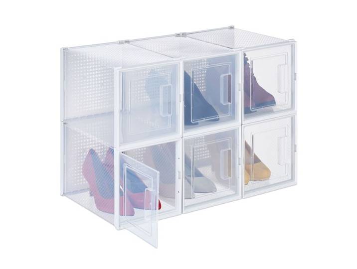 Relaxdays 6x Boîtes à chaussures pour talons hauts