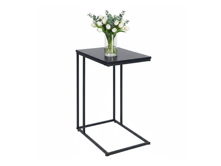 Beistelltisch in C-Form Schwarz