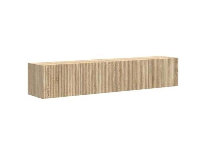 GHVBNMF 2er Set TV Wandschrank Sonoma 78,5x31x29,5cm Holzwerkstoff Wandhängendes Lowboard Set für Wohnzimmer und Schlafzimmer mit 90-Grad Klapptüren für platzsparende Medienaufbewahrung.