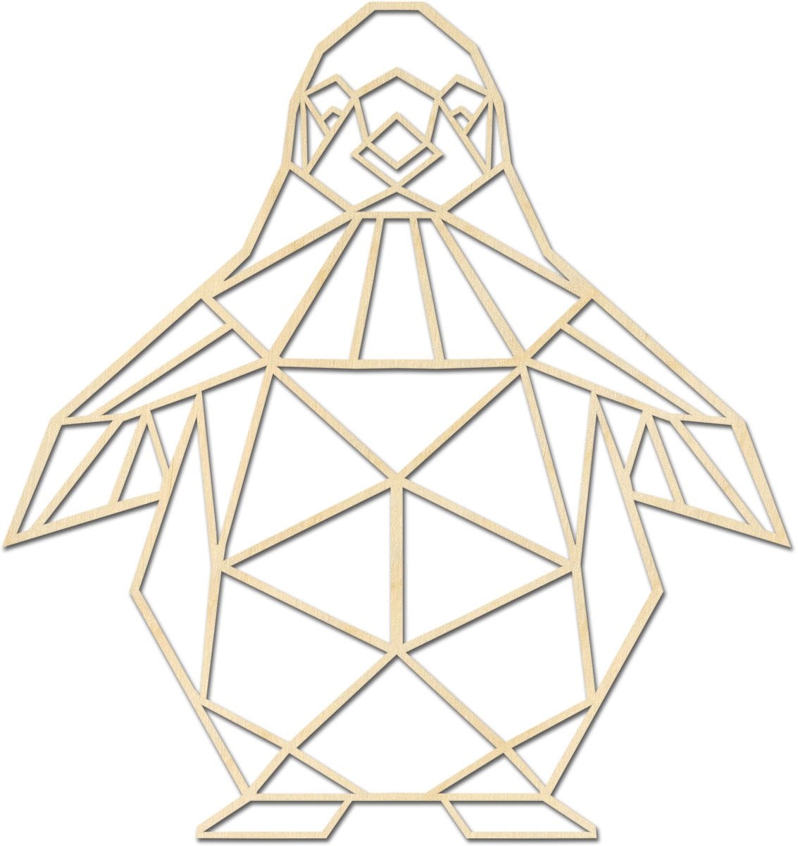 Hout-Kado Geometrische Pinguin Wanddecoratie voor Volwassenen