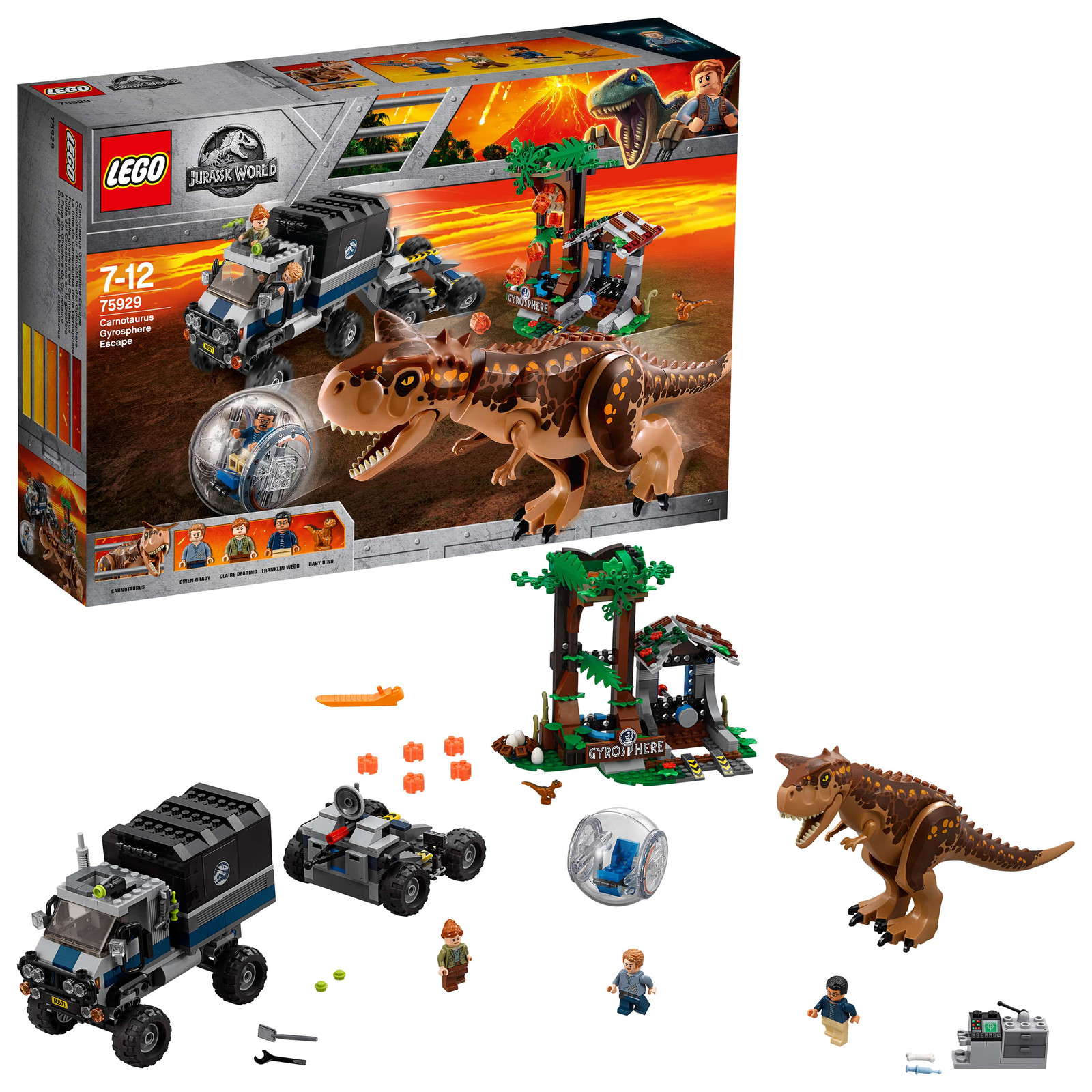 LEGO Jurassic World Carnotaurus Ontsnapping in de Gyrosphere 75929