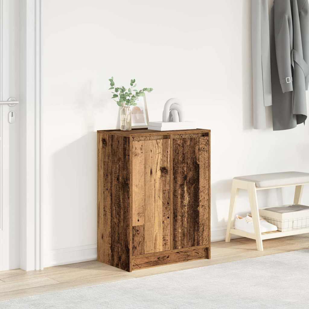 vidaXL 8 Pair Shoe Storage Cabinet Old Wood 8
