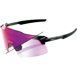 100%, Unisex, Sportbrille, AEROCRAFT Gloss Black - Purple Mirror Photochromic Lens (Gloss Black, Purple Mirror), Violett, Schwarz
