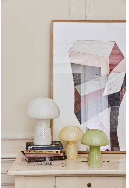 Bahne Mushroom Bordlampe, Stor Hvid