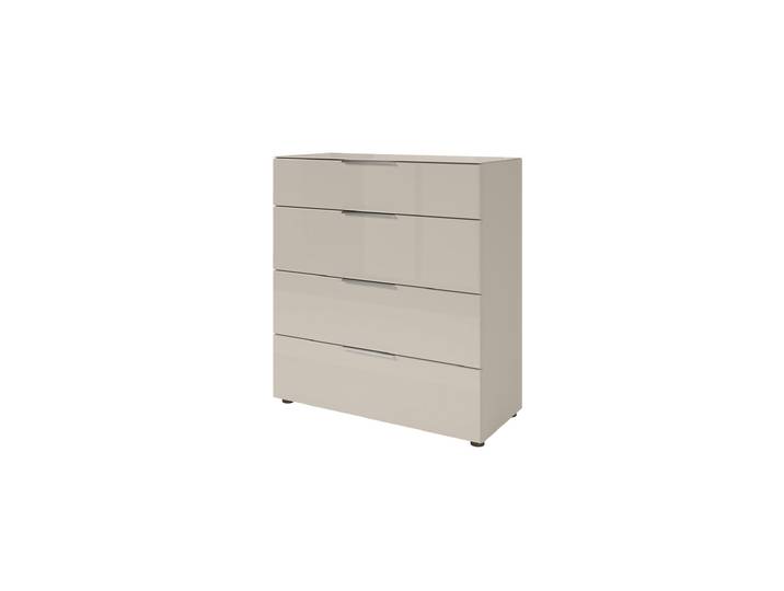 Kommode 4 Schubladen Beige-Kaschmir - Glas - 90 cm - SANTORIN