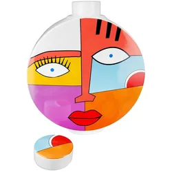 Gilde, Vase, Deckelvase Grafic Face bunt klein. (1x)