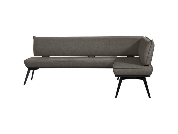 Carryhome Eckbank, Schwarz, Dunkelgrau, Holz, Metall, Buche, massiv, Eckteil, 215x165 cm, Stoffauswahl, Esszimmer, Bänke, Eckbänke