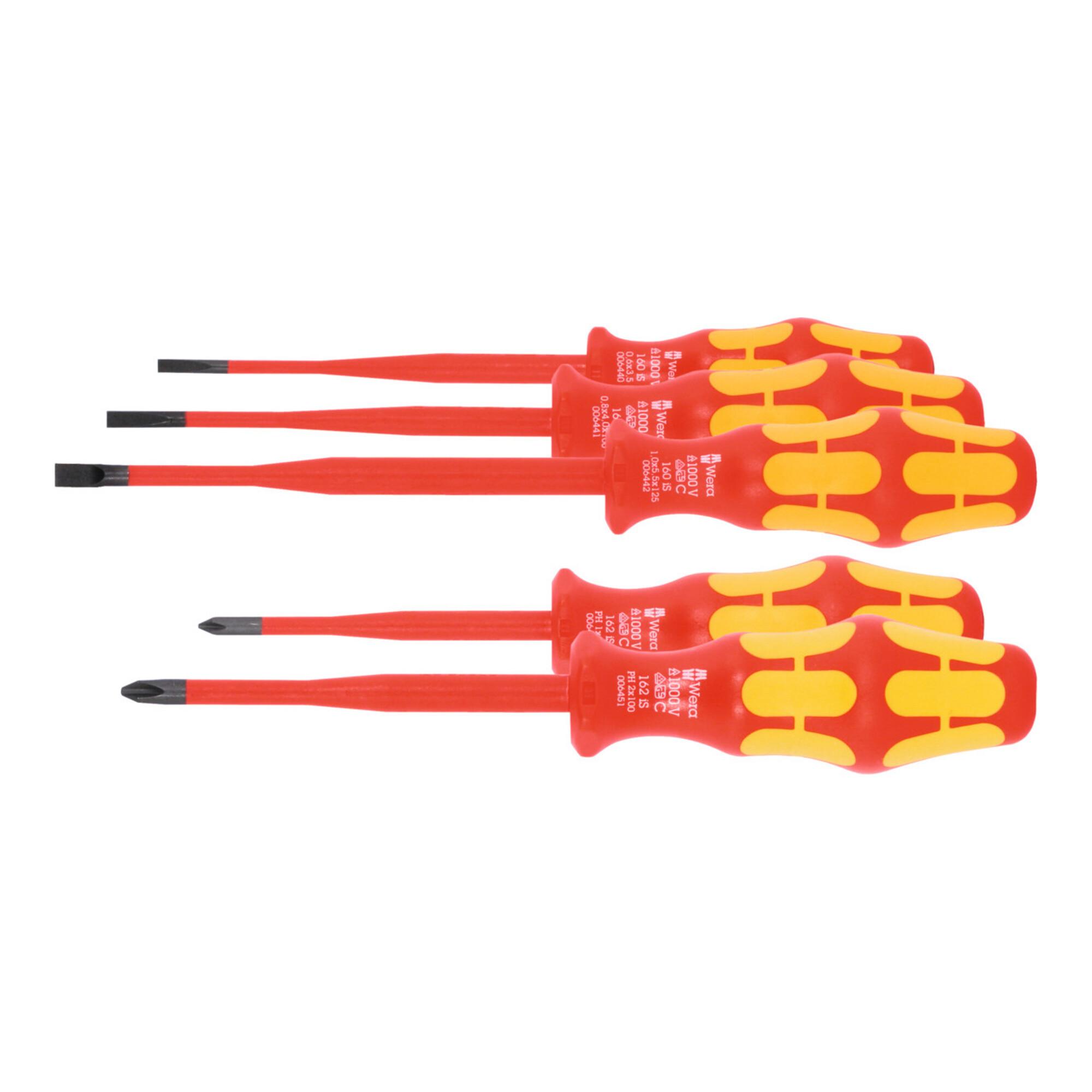 Wera Elektriker-Schraubendreher-Sortiment, vollisoliert, Schlitz und Pozidriv, 5-teilig (05258029001)
