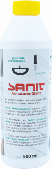 Sanit ArmaturenGlanz 3011 500 ml, Flasche, gegen Kalk- und Rostbeläge