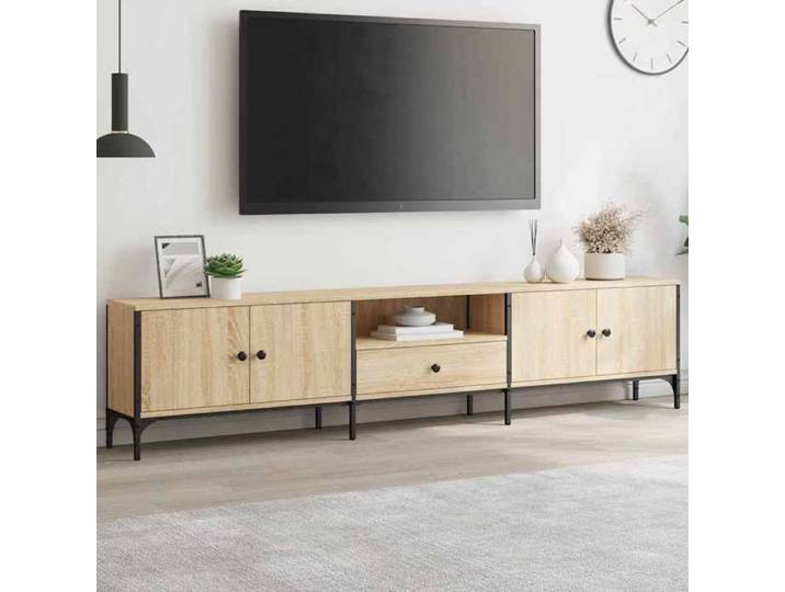 Cabinet TV - - Meuble TV pour Télévision - bois d'ingénierie - chêne sonoma - 200 x 25 x 44 cm@xzk95t