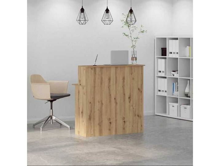 Bureau - - Table de travail - Bois ingénierie - Chêne artisanal - 1 étagère - 100x50x103 5cm 784csu48l