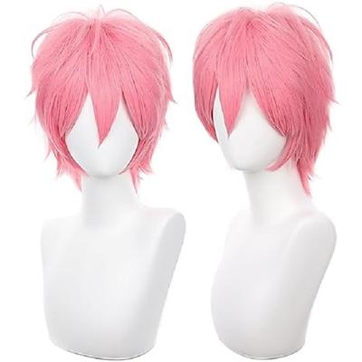 Cosplay Perücke kurz stachelig flauschig hitzebeständig geschichtet Kunsthaar Männer Frauen Karneval Party Perücke