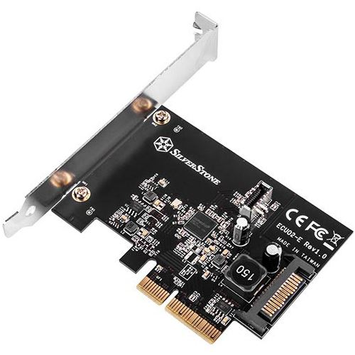 Silverstone SST-ECU02-E USB-Adapterkarte, PCIe 3.0, 1x USB-C 3.1 intern - Low Profile