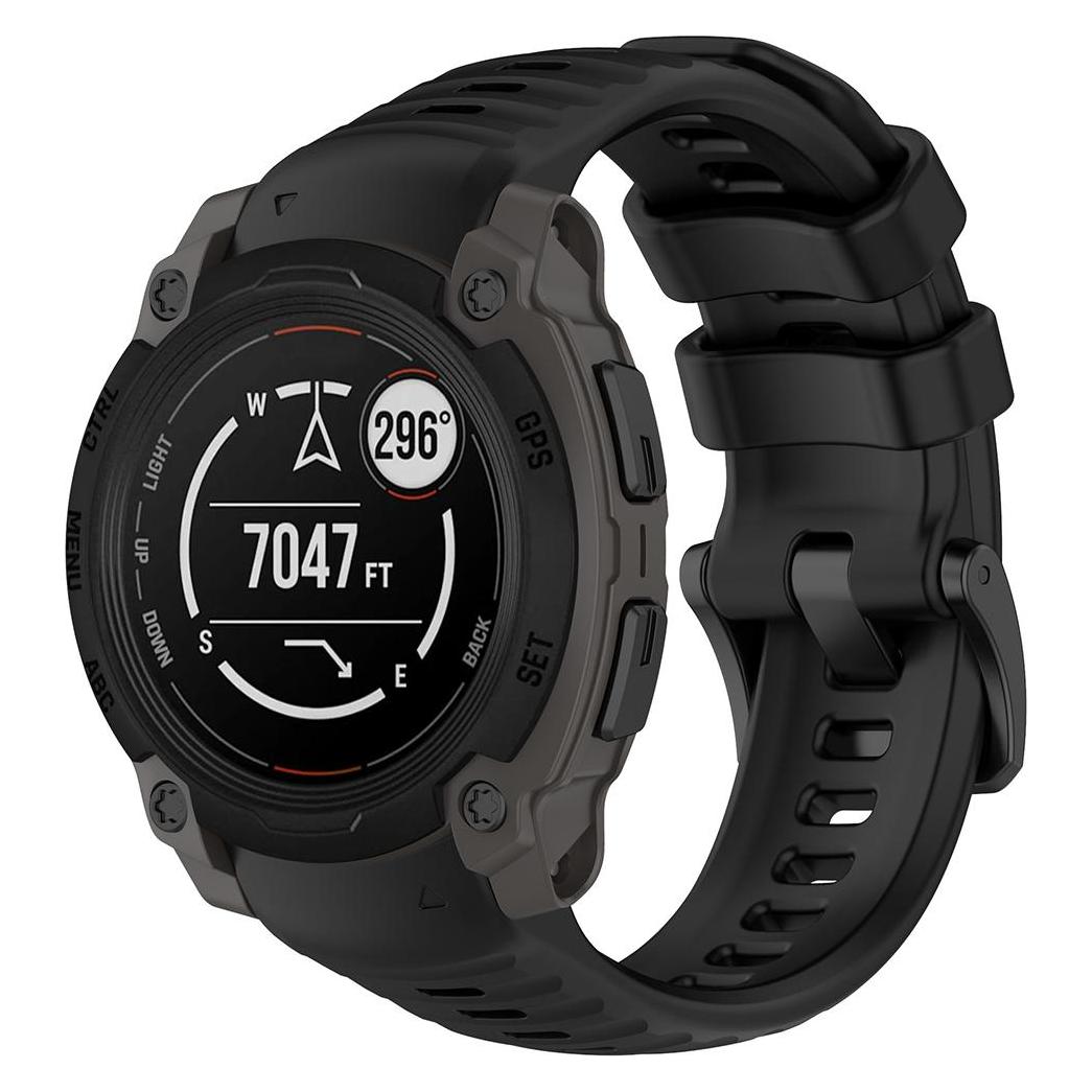 Techsuit - Watchband 22mm (W076) - Garmin Instinct E 45mm - Black (22 mm, Polycarbonat, Silikon) (57933905)