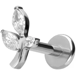 Titan Labret mit Innengewinde KRISTALLZWEIG