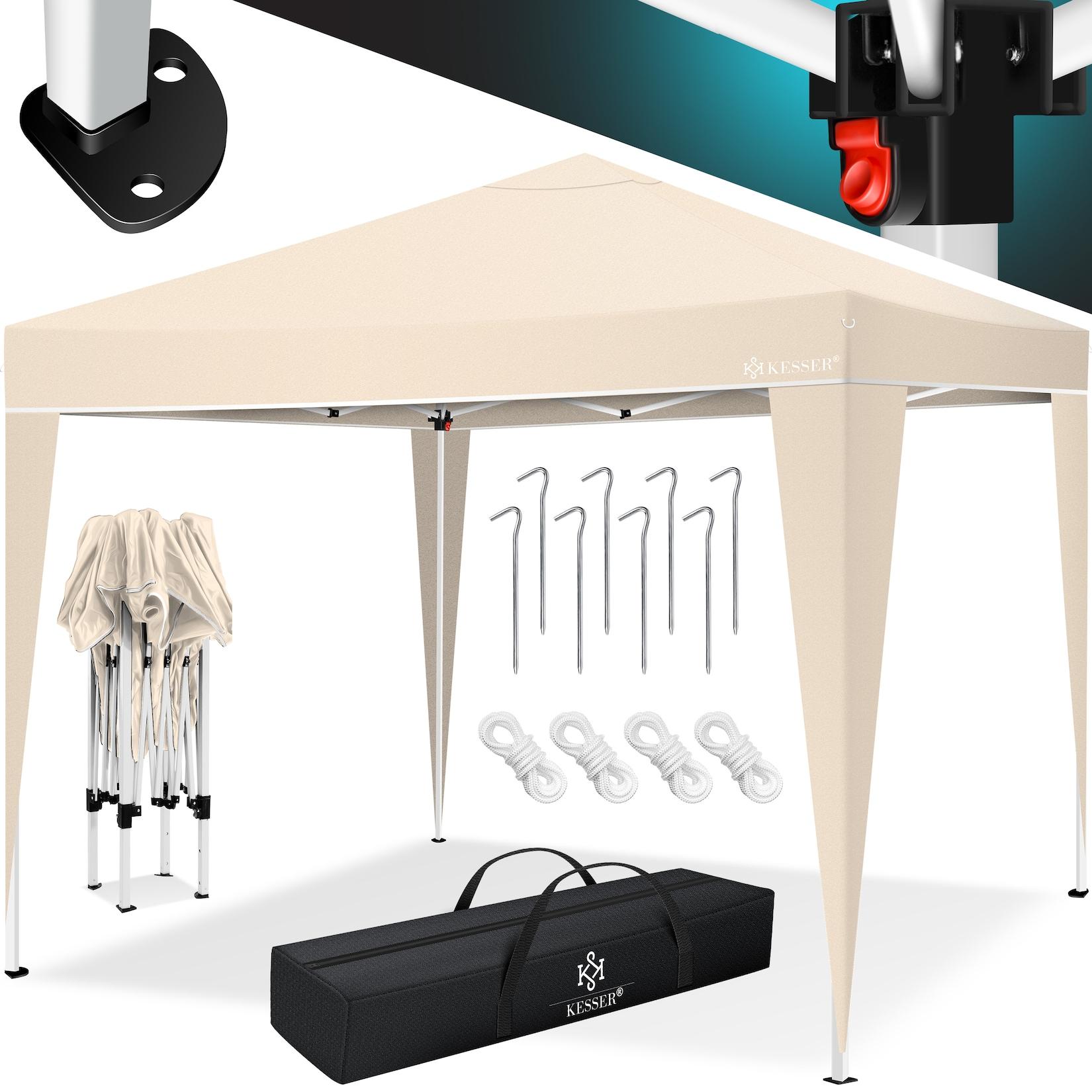 KESSER® Pavillon 3x3m wasserdicht inkl. Tragetasche mit Rollen Pop-Up Klicksystem UV-Schutz 50+ Faltpavillon Gartenzelt Partyzelt Metall-Verstrebungen