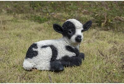 Hi-Line Gift LAMB LYING DOWN - BLACK/WHITE-SMALL