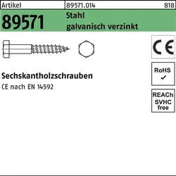 Sechskantholzschraube R 89571 12x 220 Stahl galv.verz. 25 Stück
