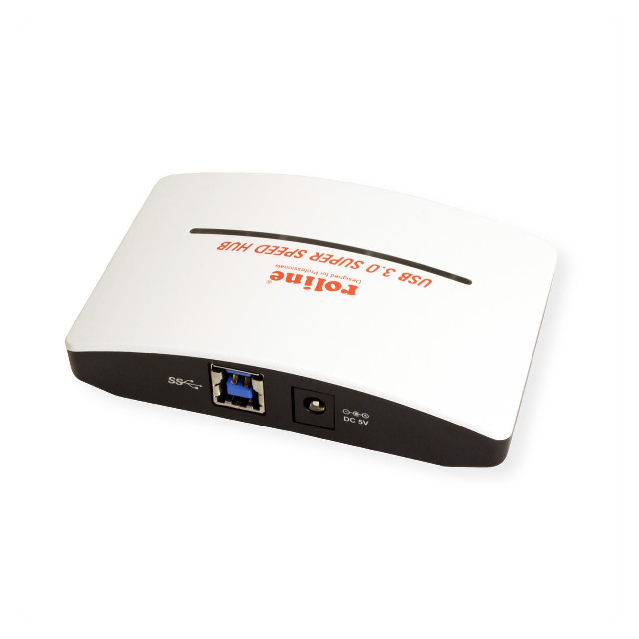 Roline USB 2.0 Hub, 4 Ports, mit Netzteil (USB-A, 4 Ports) (14.02.5027)