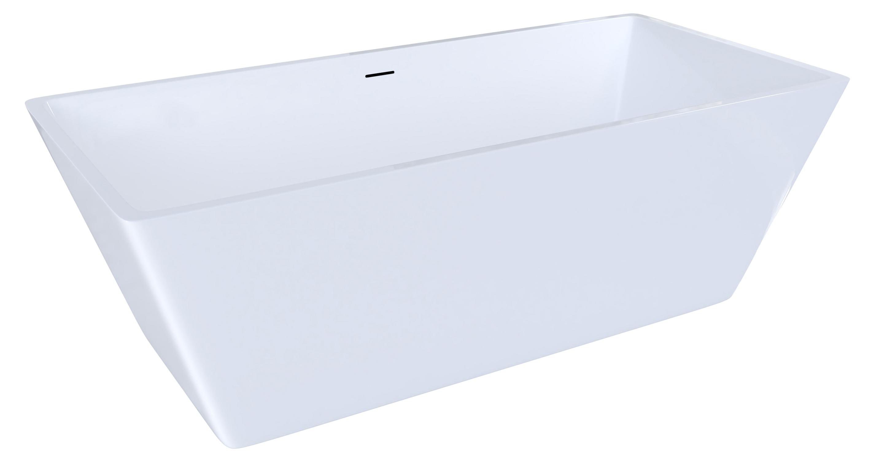 Duschspa 170x80cm freistehende rechteckige Acryl-Badewanne in Weiß mit Überlauf und vormontiertem Zubehör