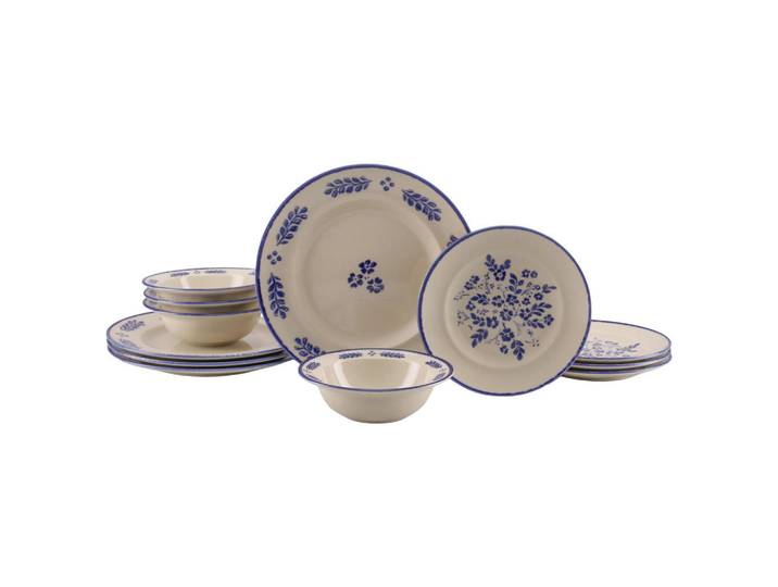Creatable Tafelservice Rondo Cottage, Blau, Weiß, Keramik, 12-teilig, Essen & Trinken, Geschirr, Geschirr-Sets, Tafelservice