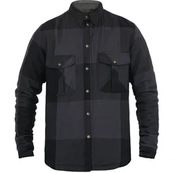 John Doe Motoshirt Grau-Schwarz Big Block Motorradhemd - L