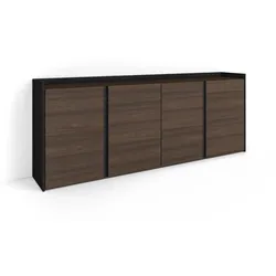 SIDEBOARD, Dunkler Eiche und Schwarz, 207/35/80cm
