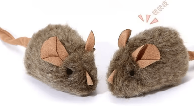 Inspire Curations SqueakHunt Smart Motion Mouse Toy For Cats 2pcs Grey