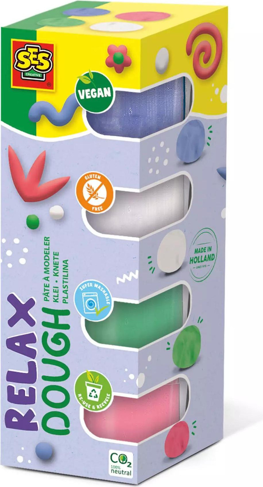 SES Creative Feel Good Relax Boetseerklei - Vegan - Wasbaar - 4 x 90 g