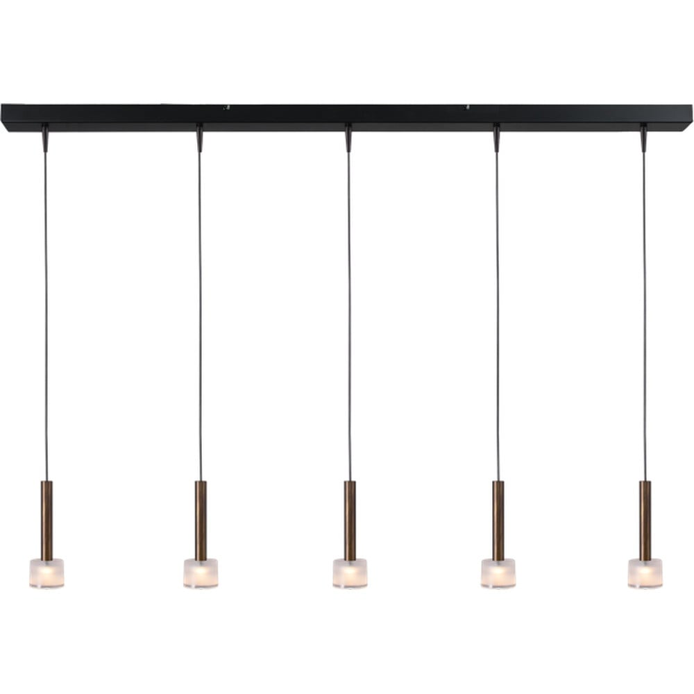Masterlight Fabro 5-lichts hanglamp met LED - Antiek Koper
