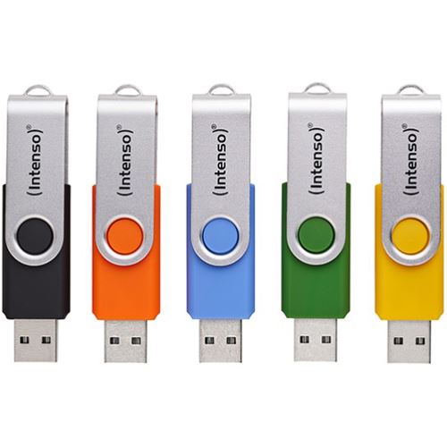 Intenso USB-Sticks Basic Line blau, gelb, grün, orange, schwarz 16 GB, 10 St.