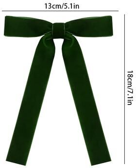 Fusion Finds Vintage Velvet Bows, DIY Christmas Tree Decoration, Ribbon Bow Cable Tie, Gift Wrapping Christmas Decorations dark Green