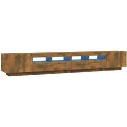 vidaXL 3-tlg. TV-Schrank-Set LED-Leuchten Räuchereiche Holzwerkstoff