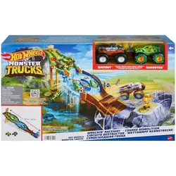 Mattel HJG32 - Hot Wheels - Monster Trucks - Rennstrecke mit 2 Fahrzeugen