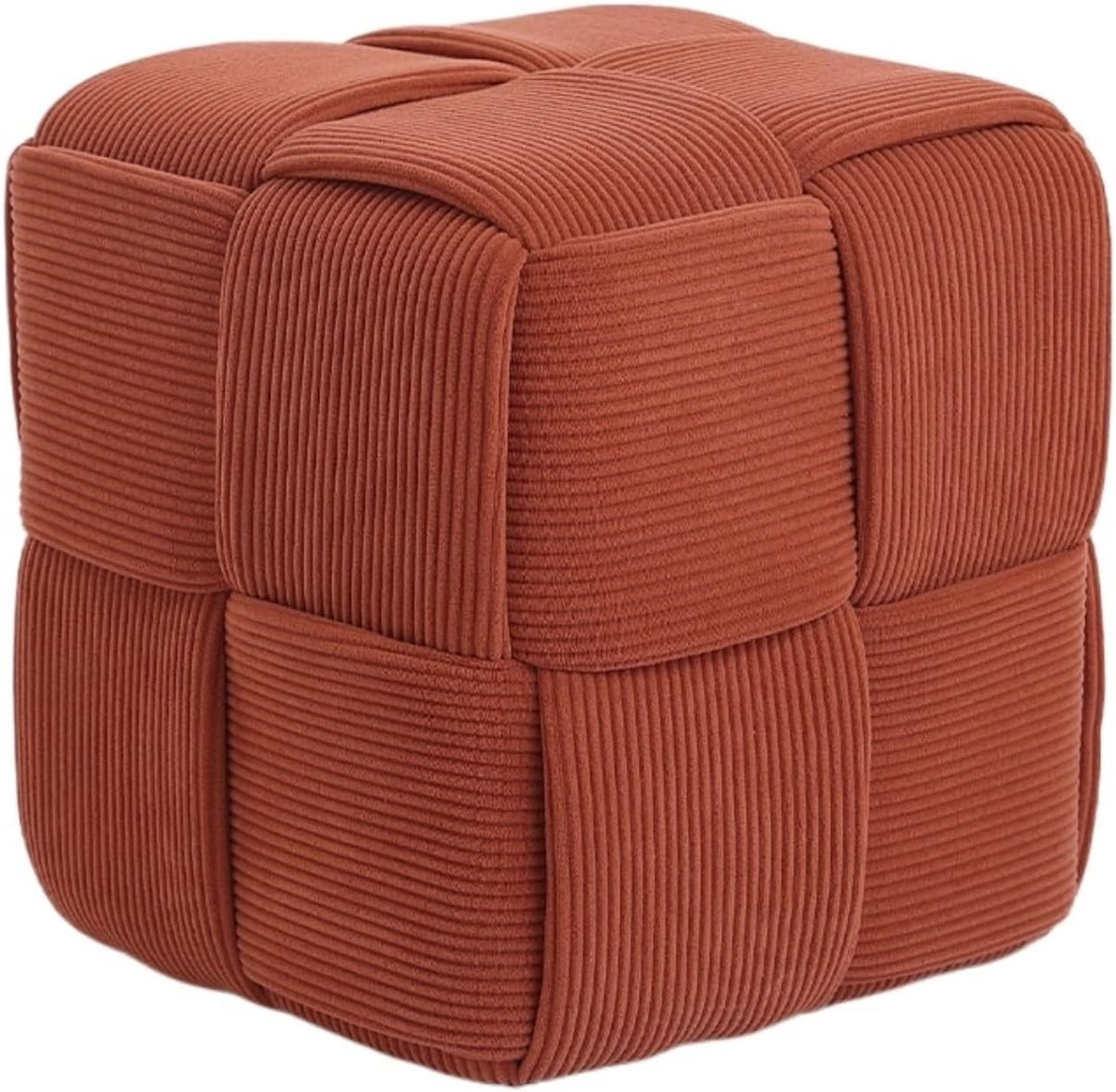 Klein krukje met massief houten frame en corduroy bekleding