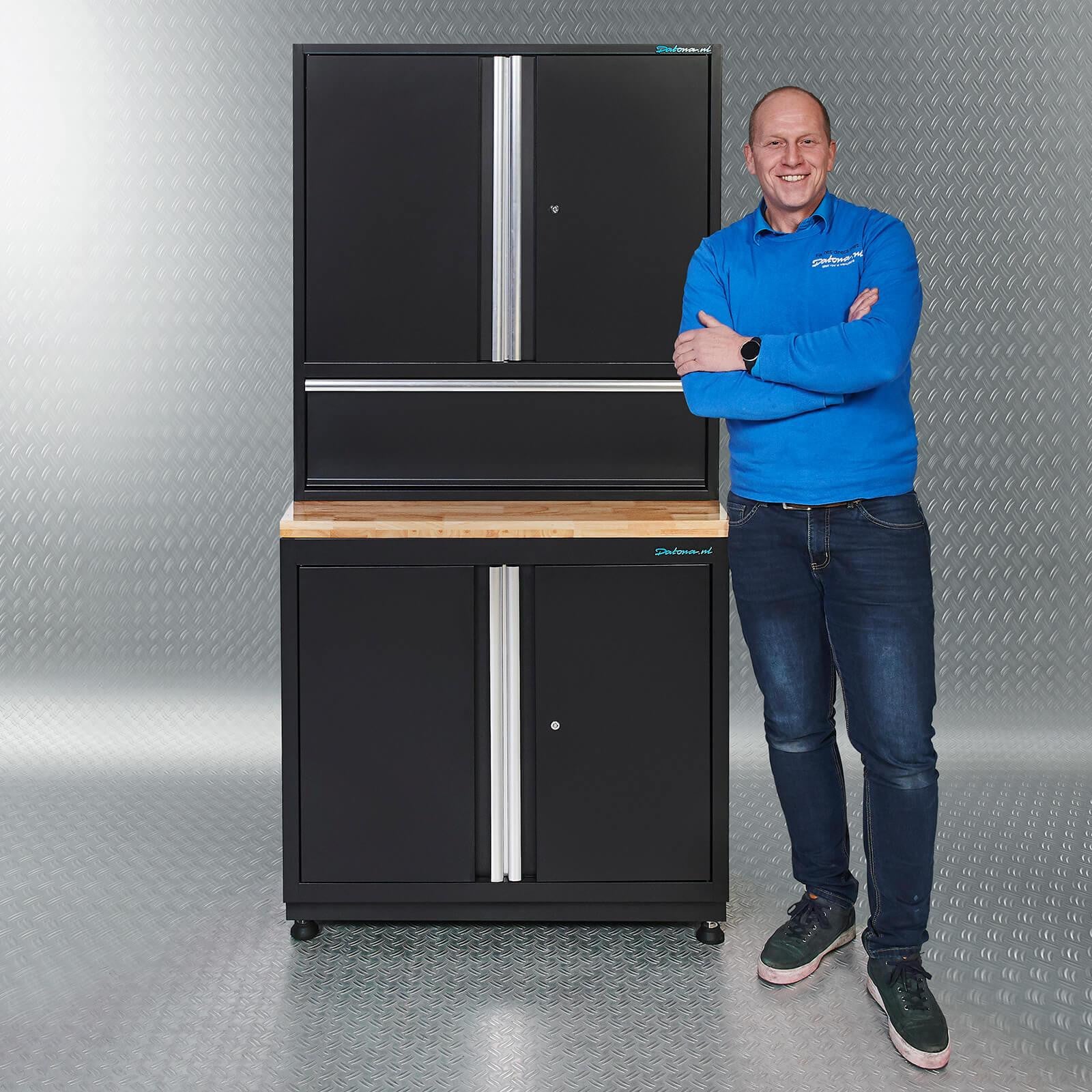 Datona Premium werkbank met eiken werkblad, Breedte: 92 cm