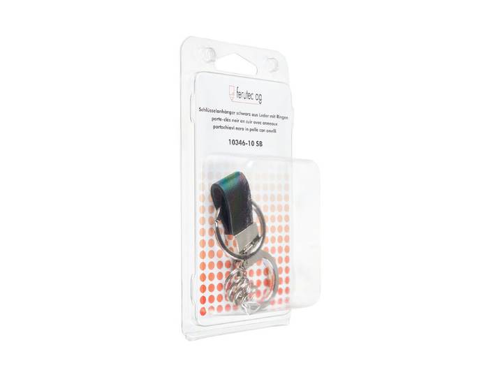 Schlüsselanhänger Leder und Metall 10.5 × 0.9 cm