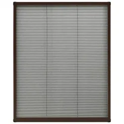 vidaXL Insektenschutz-Plissee für Fenster Aluminium : Farbe - Braun, Größe - 80 x 100 cm