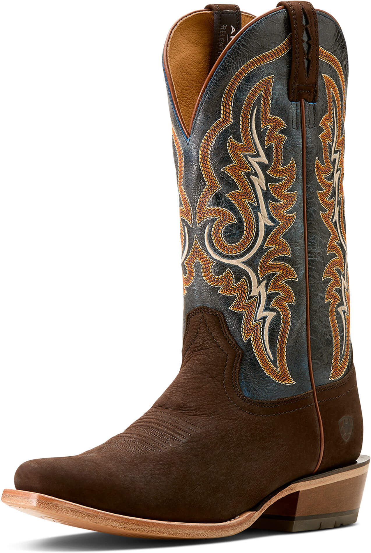 Men's Futurity Relentless Bama Fury Cowboy Boots in Chocolate Bison Royal Blue, Size: 8 EE / Wide by Ariat