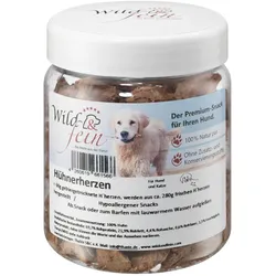 Wild & Fein Hühnerherzen - Snack für Hunde, gefriergetrocknet - 60g