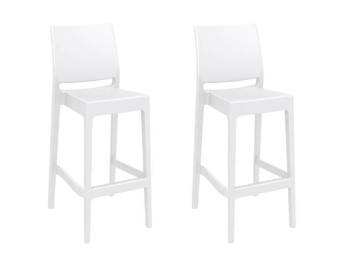 TPFLiving 2er Set Barhocker Maybrit Kunststoff - Weiß